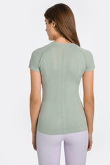 Women's Active T-Shirt – Short Sleeve Round Neck Sports Top for Workouts - Fashlot