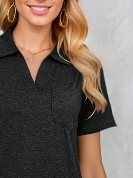 Classic Johnny Collar Short Sleeve T-Shirt - Fashlot 