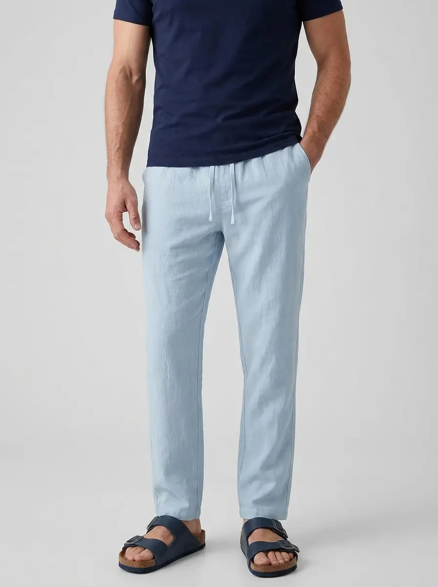Men's Linen Drawstring Pants - Fashlot