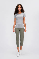 Women's Active T-Shirt – Short Sleeve Round Neck Sports Top for Workouts - Fashlot