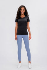 Women's Active T-Shirt – Short Sleeve Round Neck Sports Top for Workouts - Fashlot