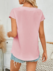 Women’s V-Neck Cap Sleeve Blouse – Light, Feminine & Easy to Style - Fashlot