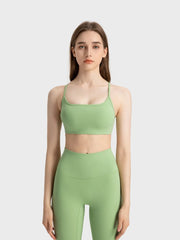 Women’s Crisscross Back Scoop Neck Active Cami – With Removable Pads - Fashlot