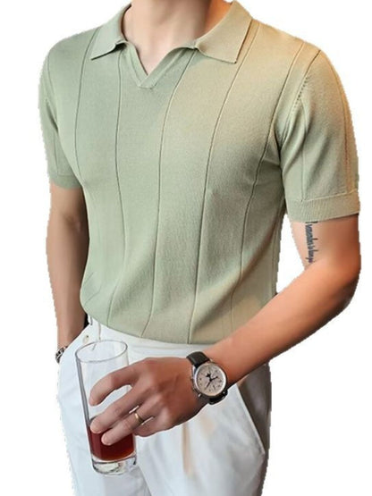 Men's Plus Size Collared Neck Short Sleeve Polo - Fashlot