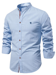 Men’s Full Size Button Down Embroidered Shirt – Plus Size Comfort Meets Classic Style - Fashlot