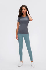 Women's Active T-Shirt – Short Sleeve Round Neck Sports Top for Workouts - Fashlot