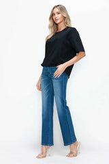 Full Size Cat’s Whiskers Fade High Rise Straight Women’s Jeans Left - Fashlot