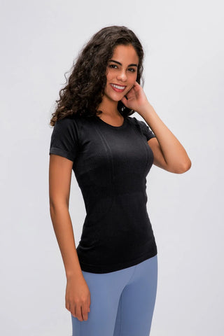 Women's Active T-Shirt – Short Sleeve Round Neck Sports Top for Workouts - Fashlot