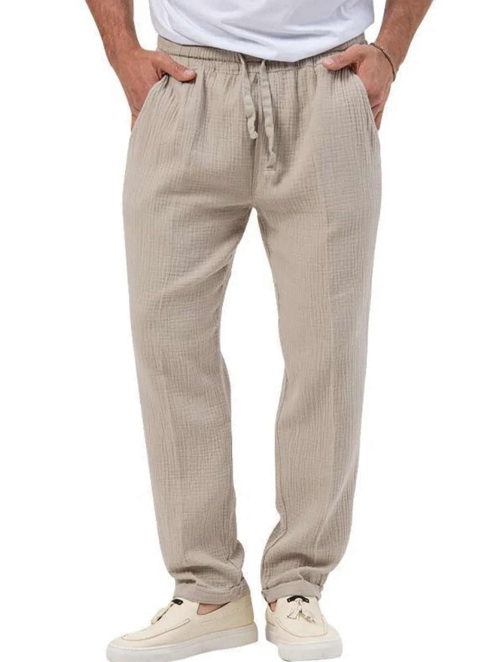 Men’s Plus Size Drawstring Waist Pants – Easy Fit, Stylish Texture, Everyday Comfort - Fashlot