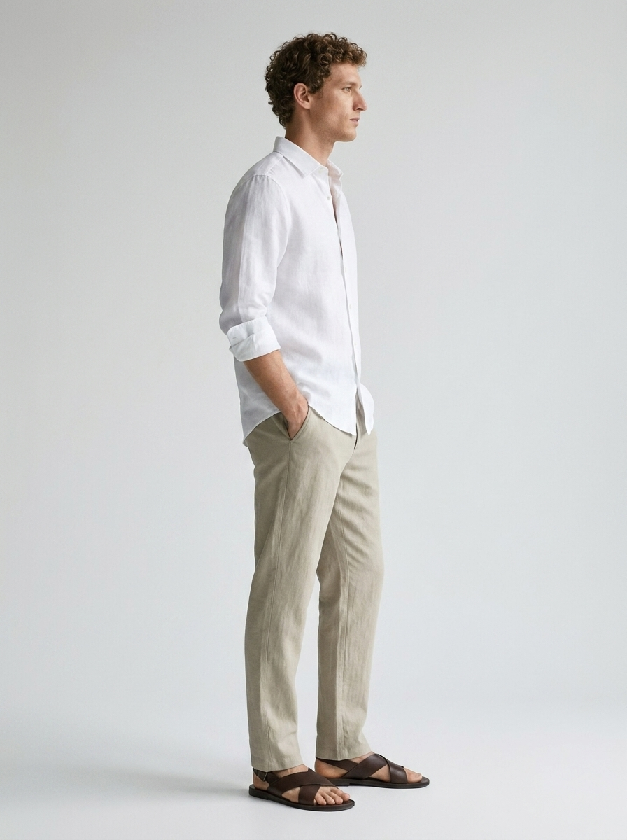 Men's Linen Drawstring Pants - Fashlot