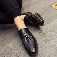 Men’s Modern Leather Tassel Slip-on Loafers - Fashlot